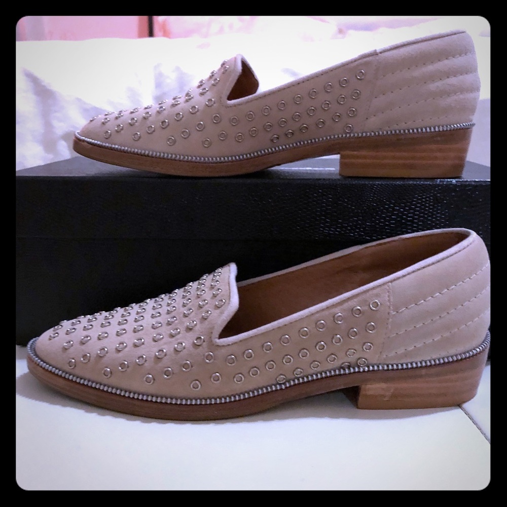 The Kooples Women's Nude Suede Loafer, Low Heel - Picture 1 of 3